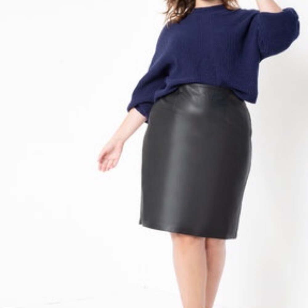 Black Faux Leather Pencil Skirt Eloquii